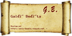 Galó Beáta névjegykártya