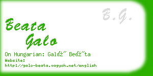 beata galo business card